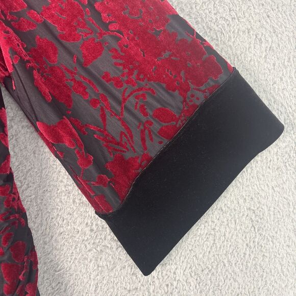 NWT Chico's Red Velvet Reversible to Black Jacket SZ 3 XL Kimono Sleeve MSRP 159 - Picture 9 of 12